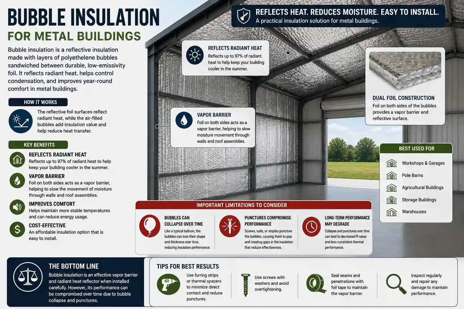 Bubble Insulation for metal buildings